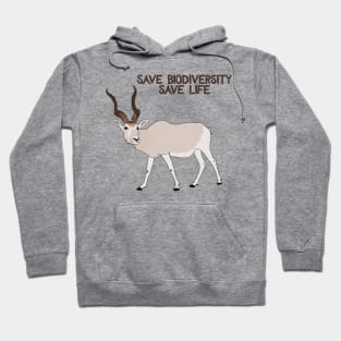 Save biodiversity Addax subtile version Hoodie